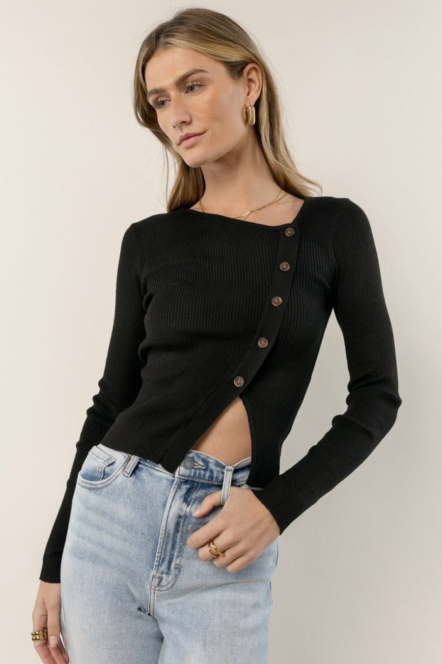 Tops * | Cheapest Papermoon Julita Button Top In Black