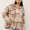 Tops * | Cheapest Hyfve Clare Plaid Shacket Tops Mocha