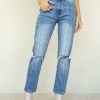 Jeans * | Discount Kancan Julie Straight Leg Jeans Medium Wash