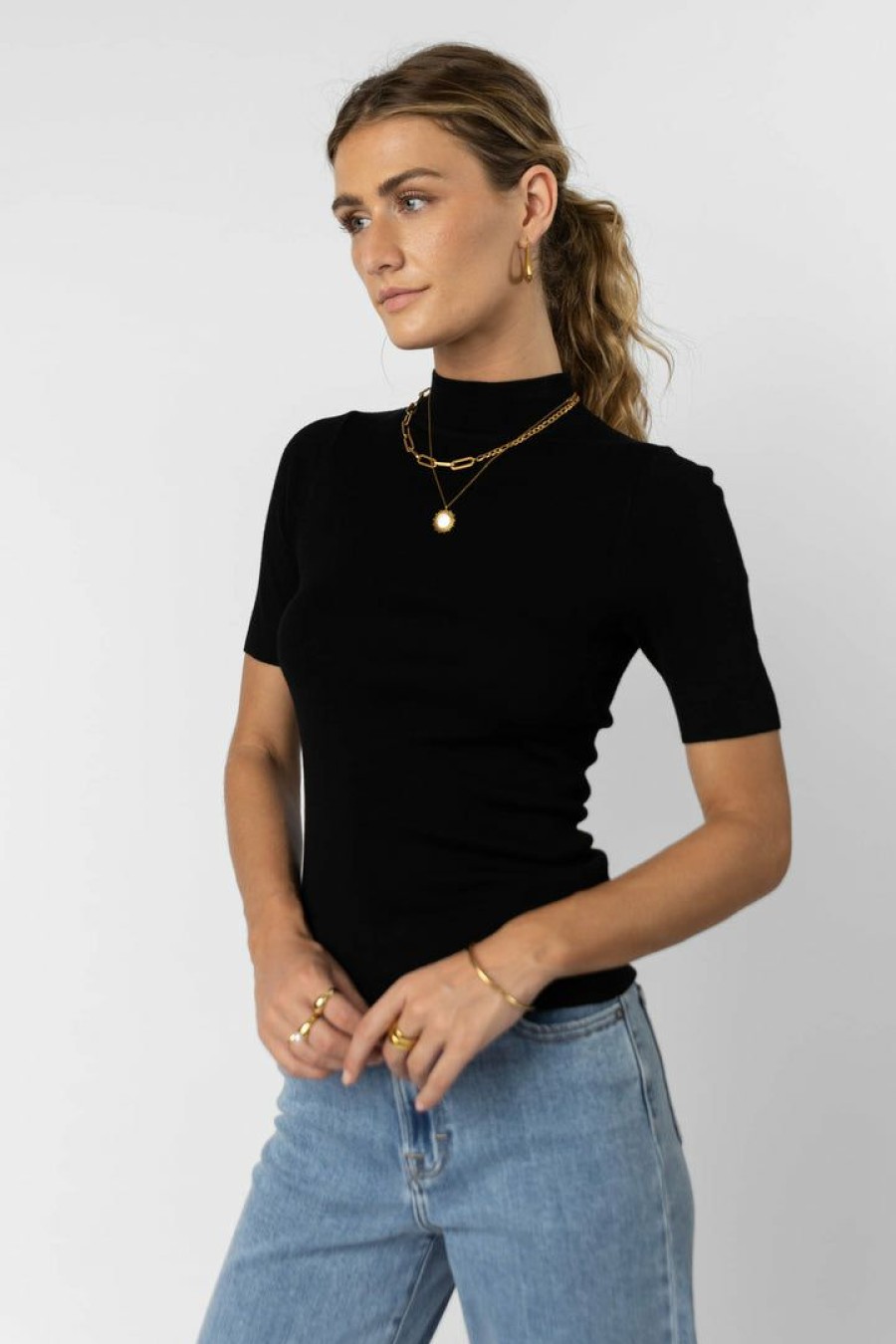 Tops * | Hot Sale Be Cool Manufacture Angelina Top In Tops Black