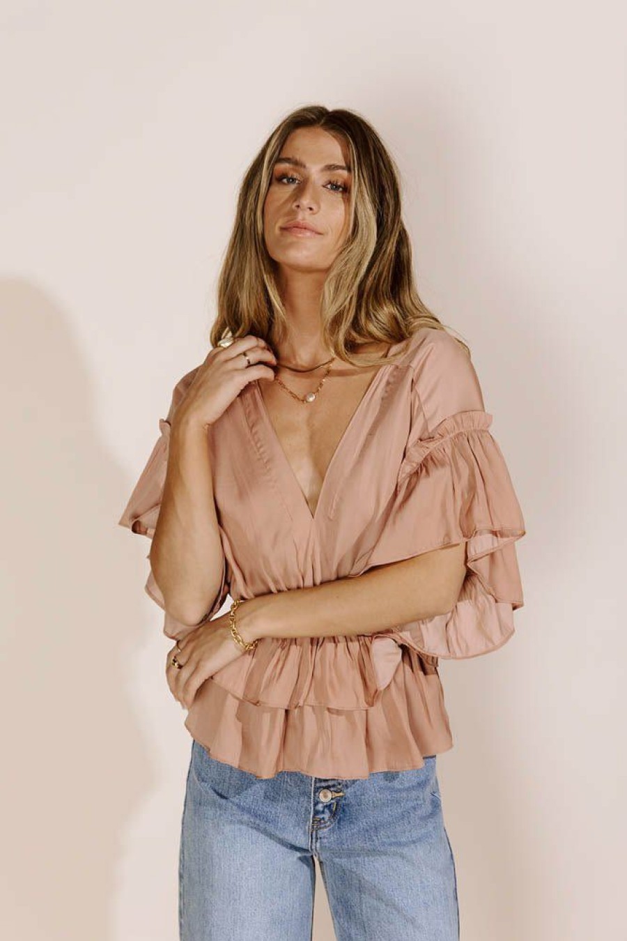 Tops * | Brand New Mustard Seed Ariadne Blouse In Final Sale Tops Rose