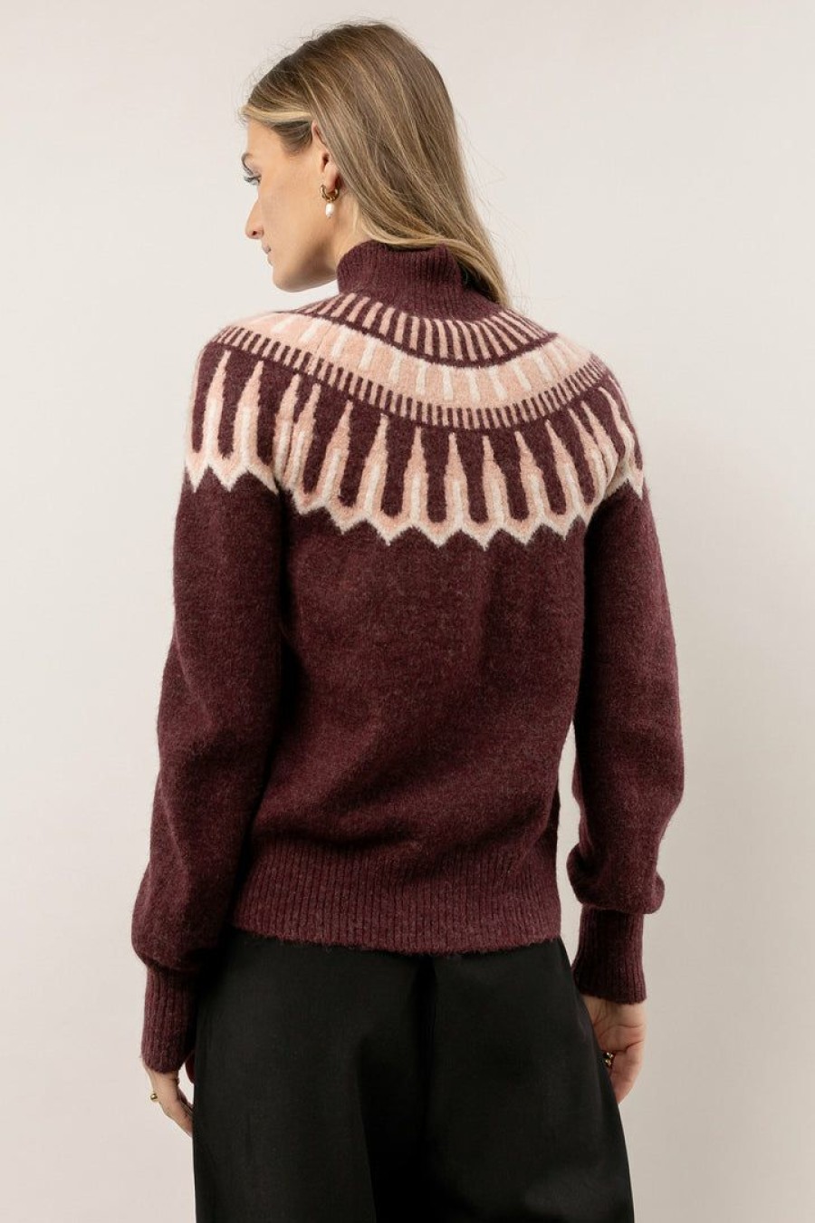 Tops * | Outlet Sweaters Vero Moda Amora Sweater In Burgundy