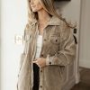 Tops * | Best Deal Mustard Seed Meret Shirt Jacket In Tops Mocha