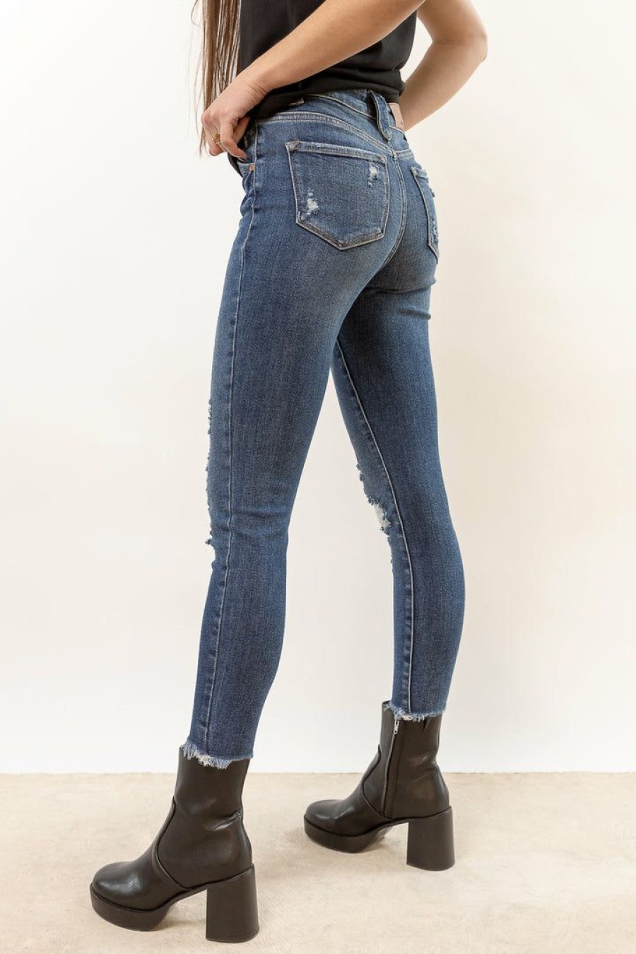 Jeans * | Best Pirce Kancan New Arrivals Bohme High-Rise Skinnies Dark Wash