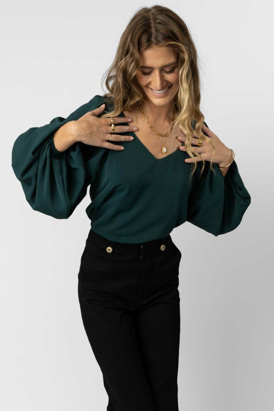 Tops * | Best Sale Maize Stephanie Blouse In Final Sale Jade