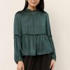 Tops * | Cheap Calista New Arrivals Valeria Blouse In Hunter Green