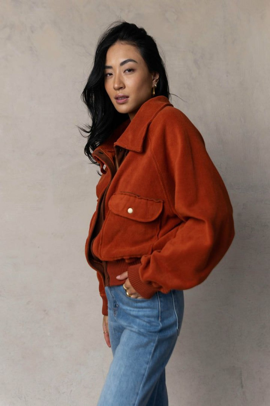 Tops * | Cheapest Aemi And Co Joanie Jacket In Rust