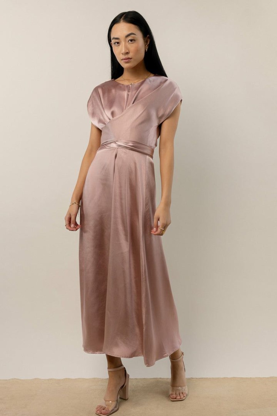 Dresses * | Best Deal Worui Rosalind Midi Dress In Dresses Mauve