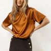 Tops * | Cheapest Aaron & Amber Mila Satin Top In Copper