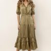 Dresses * | Wholesale Calista Erika Midi Dress In Olive