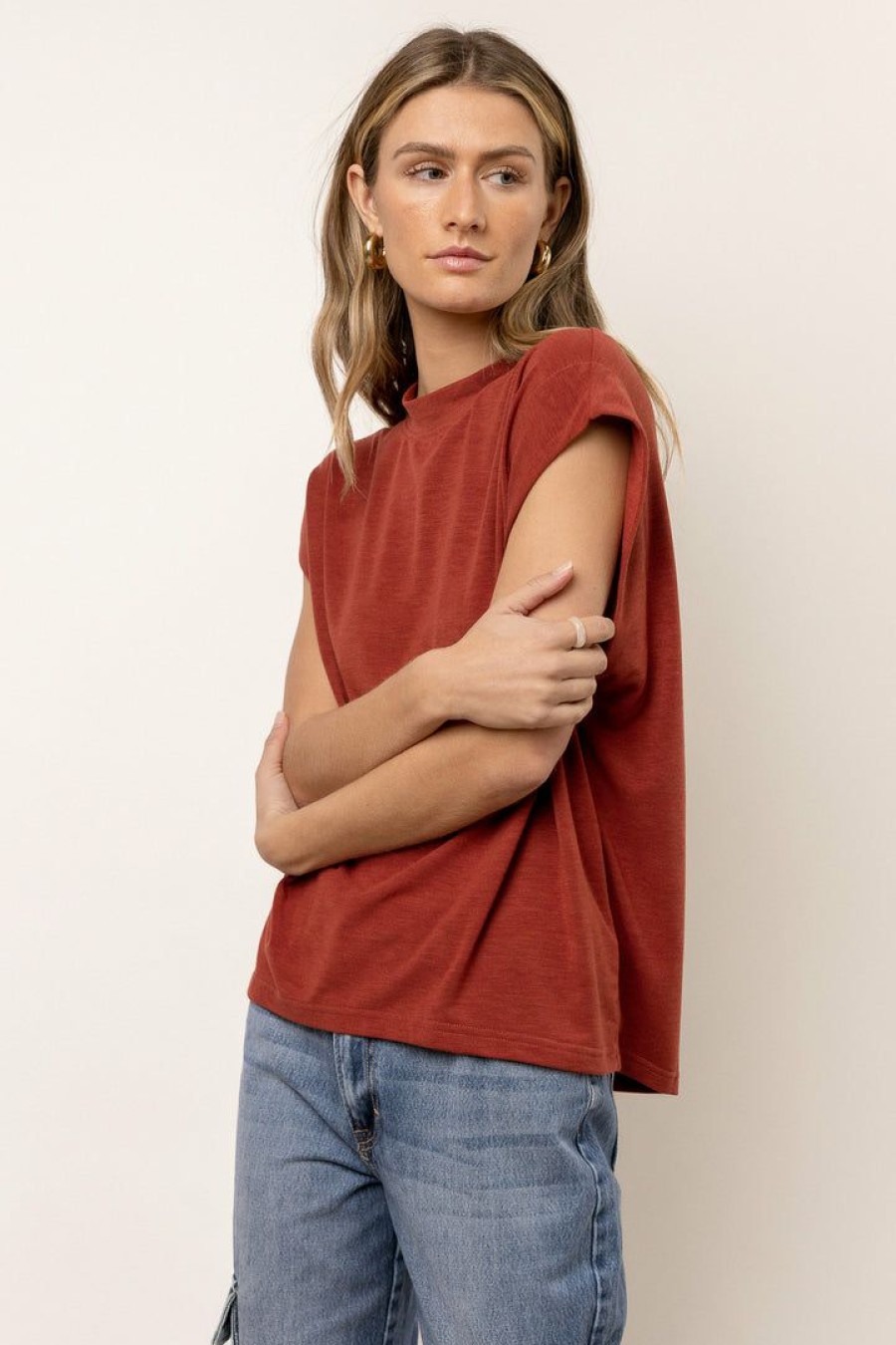 Tops * | Buy Sina Greta Muscle Tee In Rust