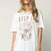 Tops * | Deals Sweet Claire Keep It Wild Tiger Tee Final Sale Tops Cream