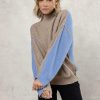 Tops * | Wholesale Lumiere Rio Colorblock Sweater Tops Taupe