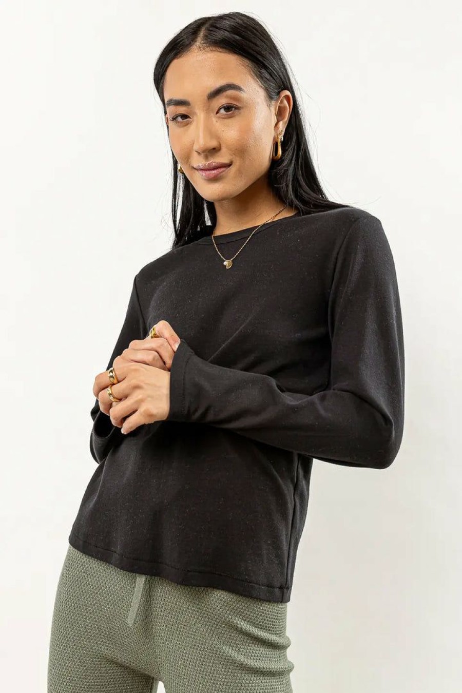 Tops * | Best Deal Worui Tops Makayla Shirt In Final Sale Black