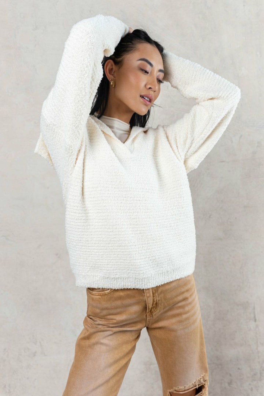 Tops * | Cheap Mitto Shop Ruben Sweater Ivory