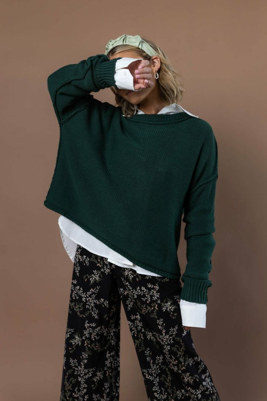 Tops * | Wholesale Sina River Sweater In Tops Green