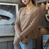 Tops * | Top 10 Mitto Shop Liv Cable Knit Sweater In Tops Camel