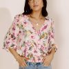 Tops * | Outlet Lush Clothing Tatiana Floral Top Final Sale Tops Pink