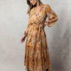 Dresses * | Brand New Flying Tomato Hera Floral Dress Tangerine