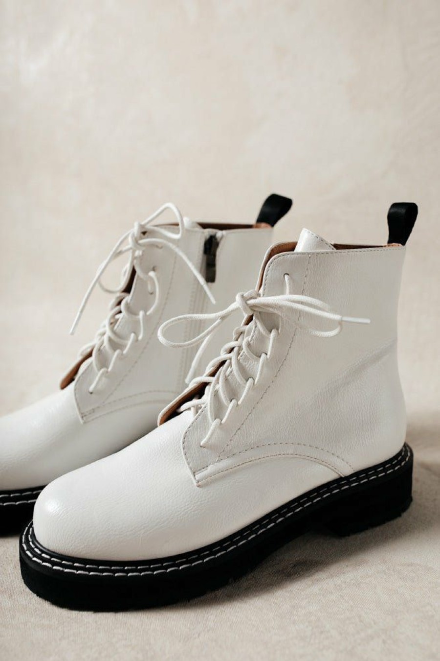 Shoes * | Wholesale Beast Fashion Shoes Millie Combat Boots In White