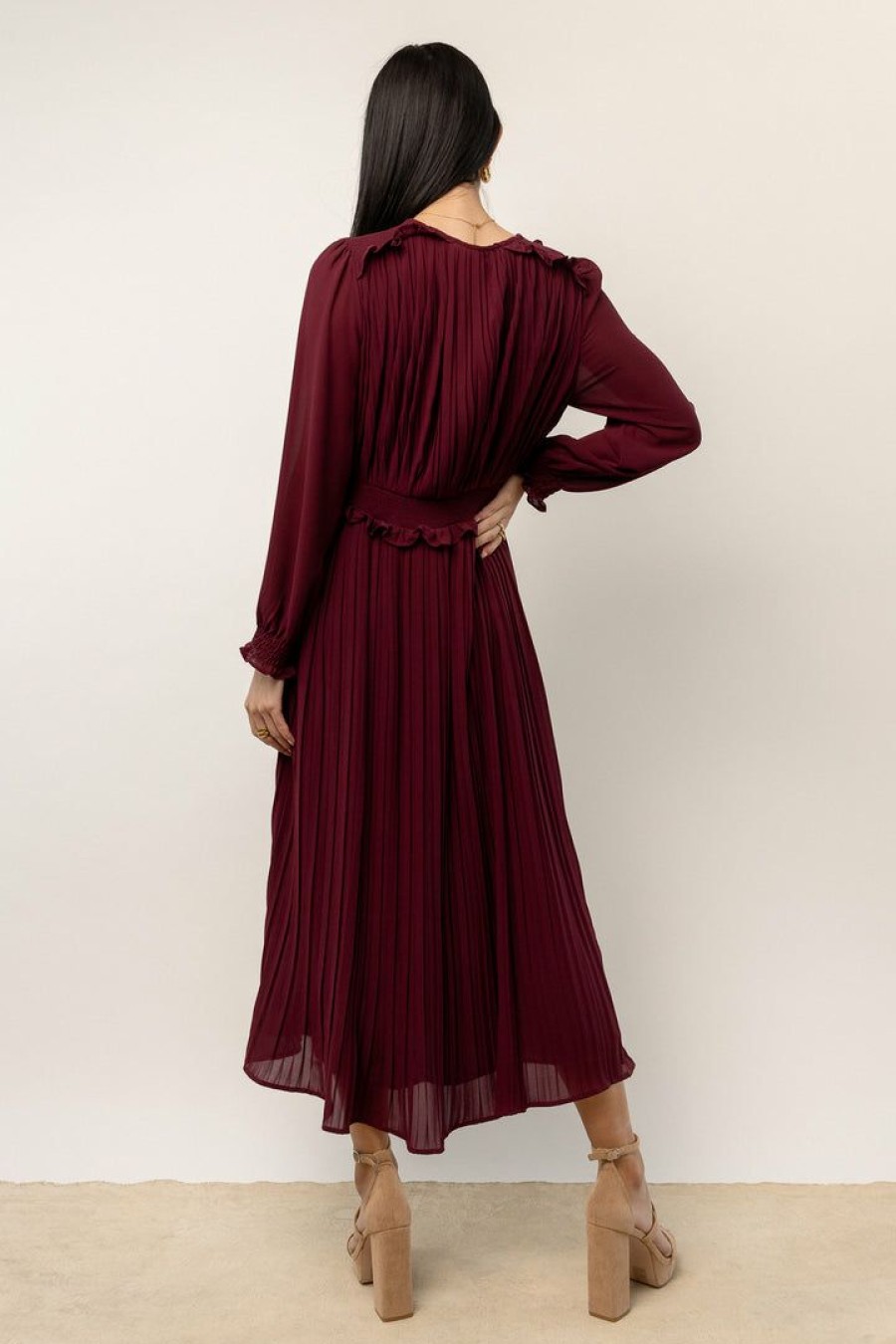 Dresses * | Buy Dress Forum Britt Midi Dress In New Arrivals Oxblood