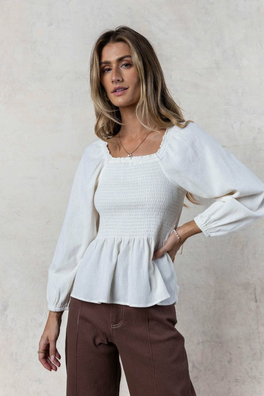 Tops * | Best Reviews Of Sina Tops Timmy Blouse In Cream