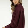 Tops * | Top 10 Fun 2 Fun Kyrie Blouse In Burgundy