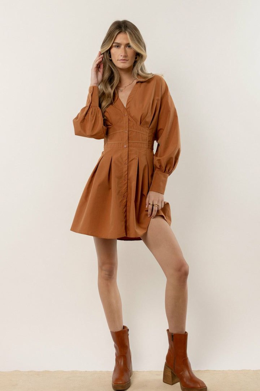 Dresses * | Best Deal Lumiere Dresses Zaya Mini Dress Final Sale Brown