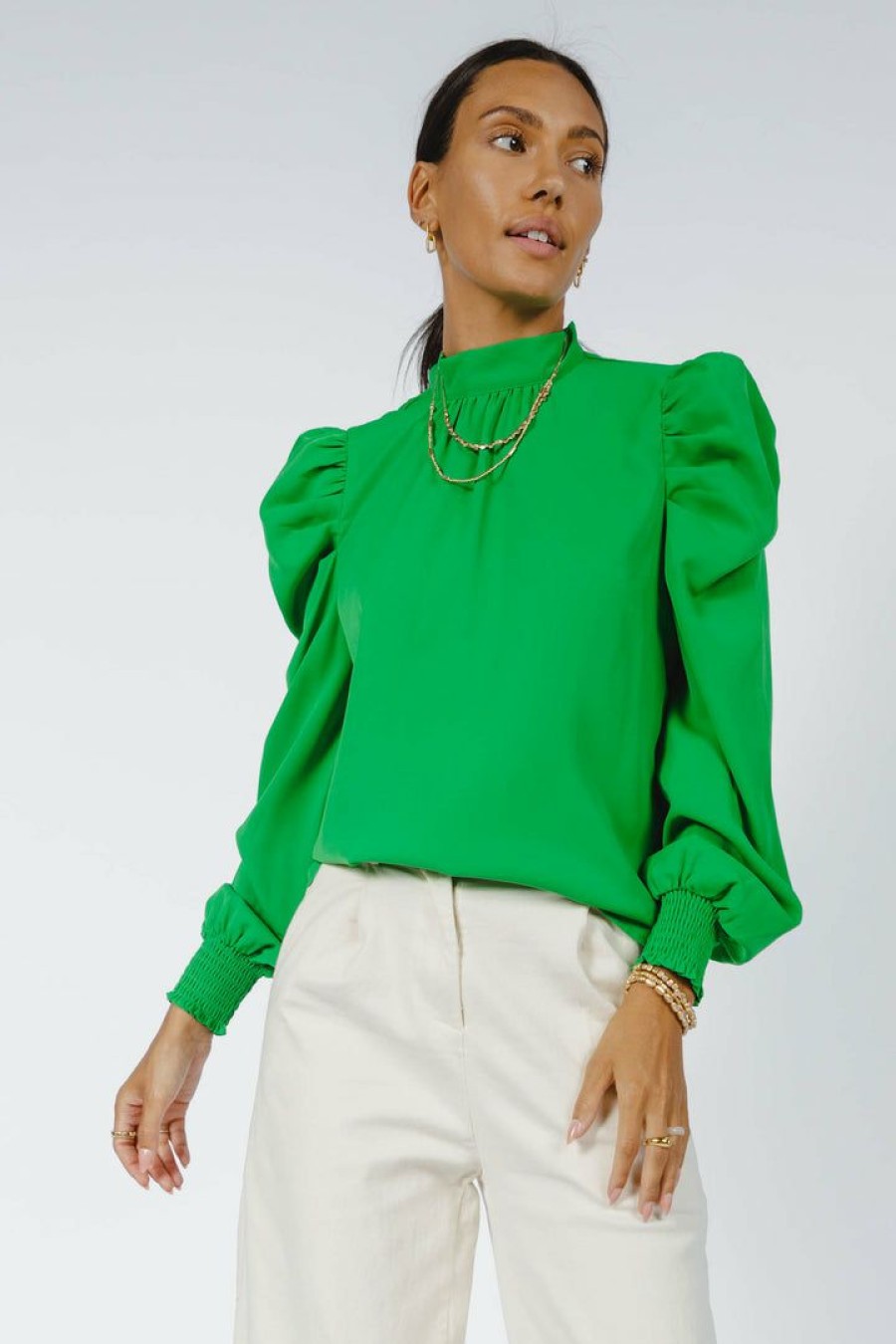 Tops * | Best Sale Flying Tomato Monroe Blouse In Final Sale Tops Green