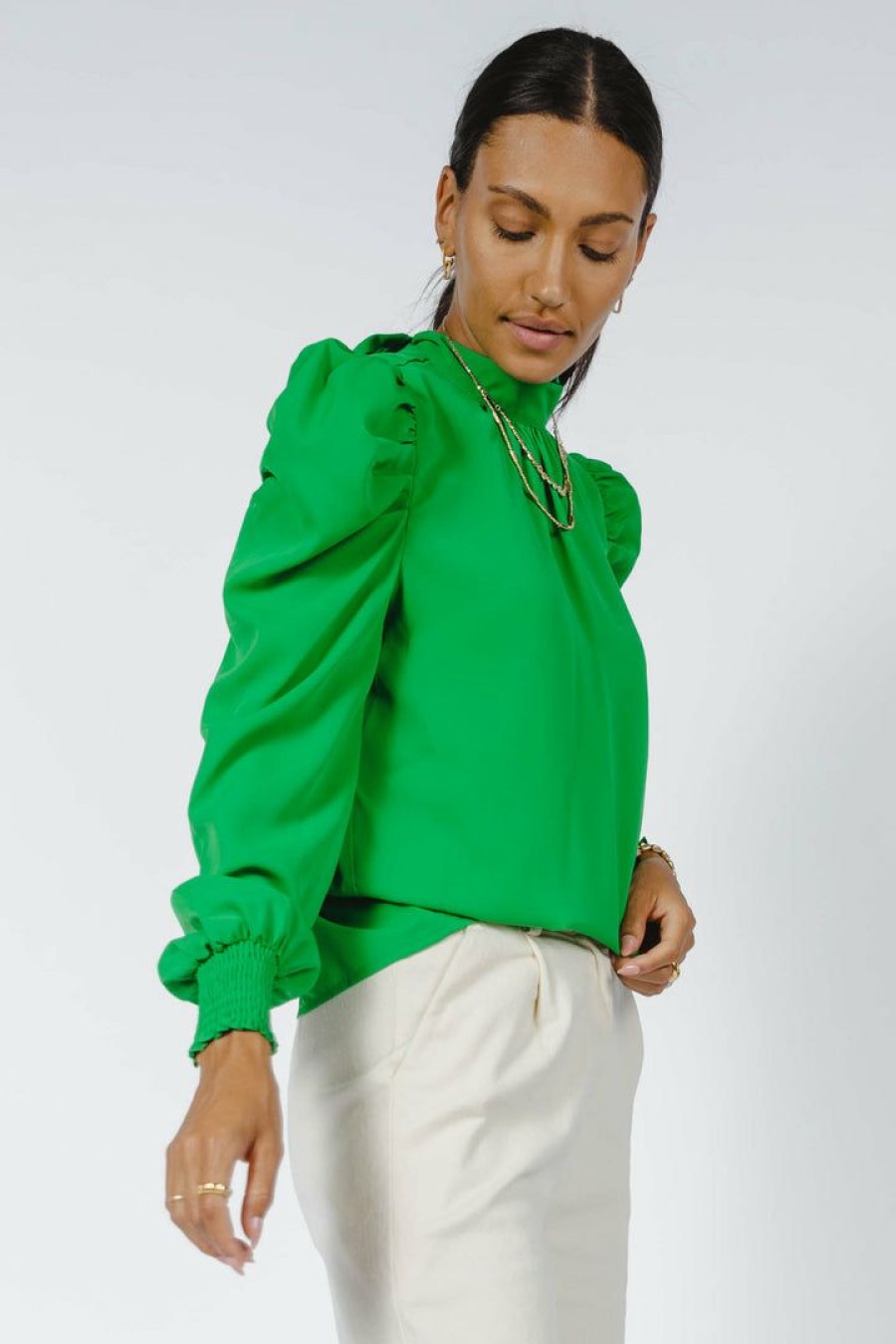 Tops * | Best Sale Flying Tomato Monroe Blouse In Final Sale Tops Green