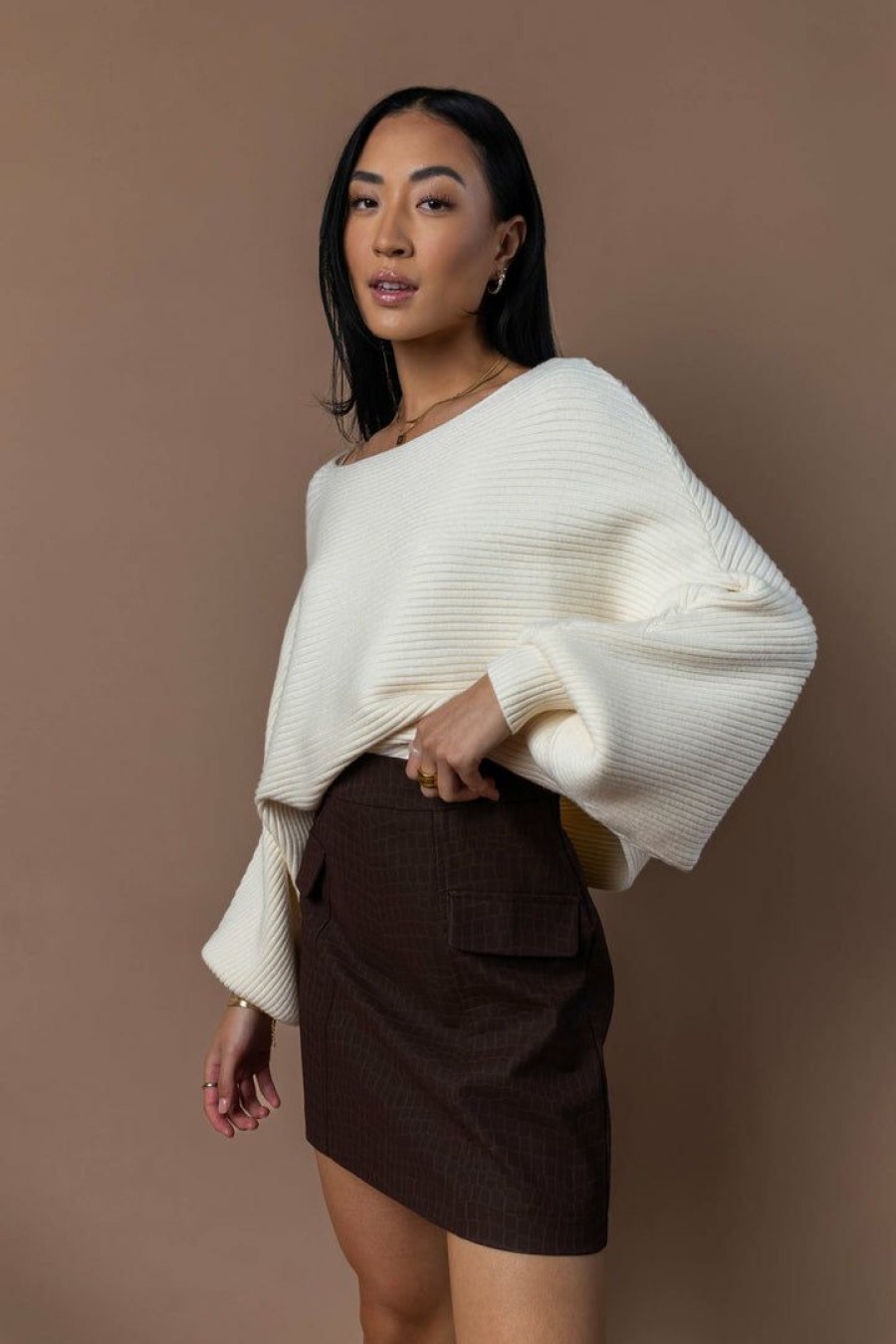 Tops * | Top 10 Lush Clothing Tops Ziggie Sweater In Cream