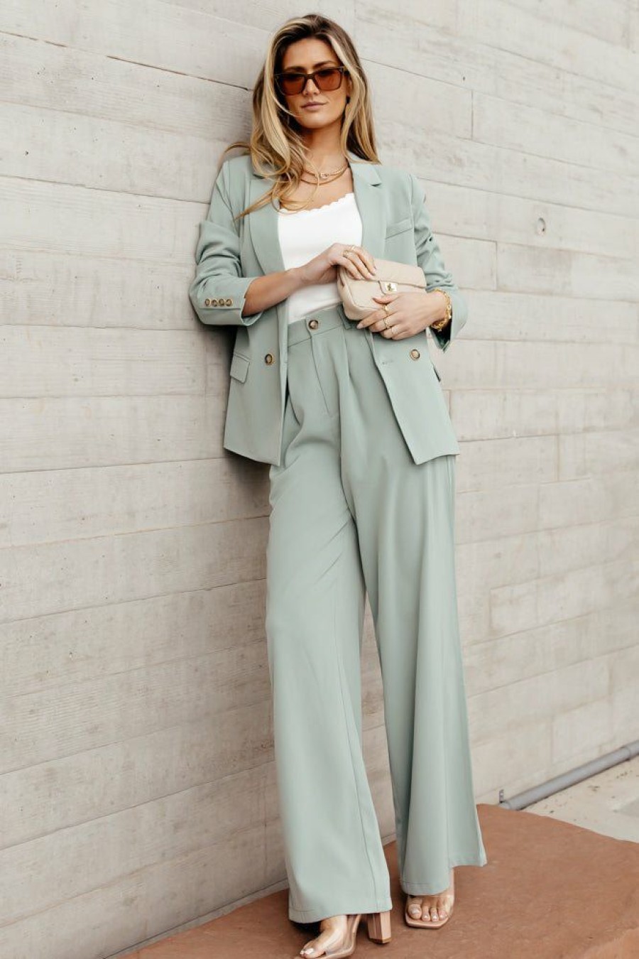 Tops * | Coupon Aaron & Amber Romaine Blazer In Tops Sage