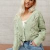 Sweaters * | Cheap Sina Tamara Button Down Cardigan In Final Sale Sweaters Green