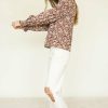 Tops * | Hot Sale Calista Hana Floral Blouse Tops Rust