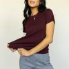 Tops * | Buy Worui Mckenna Tee Shirt In Tops Burgundy