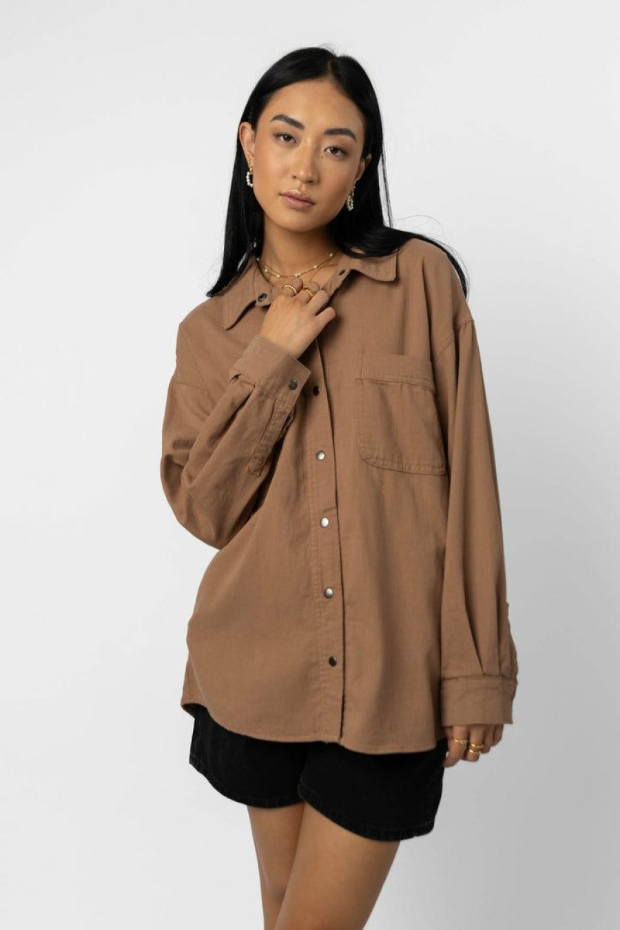 Tops * | Budget Be Cool Manufacture Reggie Shirt Jacket In Tops Brown