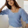 Tops * | Cheapest Vero Moda Rochelle Sweater In Blue