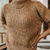 Tops * | Cheap Tops Vero Moda Brie Short Sleeve Sweater In Brown