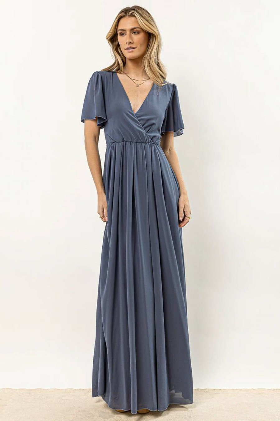 Dresses * | Budget Ricarica Josie Maxi Dress In New Arrivals Slate Blue