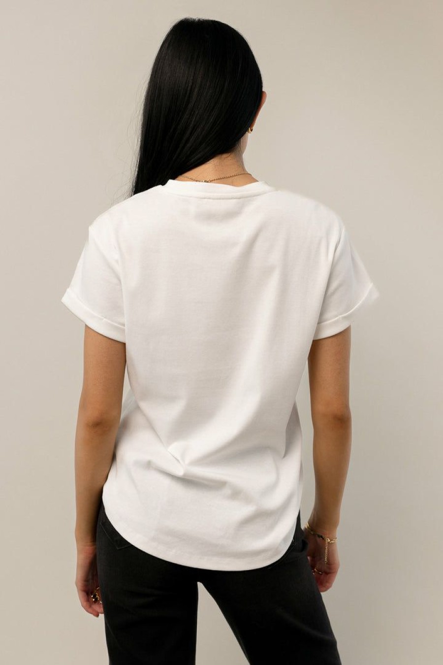 Tops * | Wholesale Worui Tops Selena Rolled Sleeve Shirt In Ivory