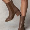 Shoes * | Cheapest Free Soul/Miracle Mile Olivia Ankle Boots In Shoes Brown