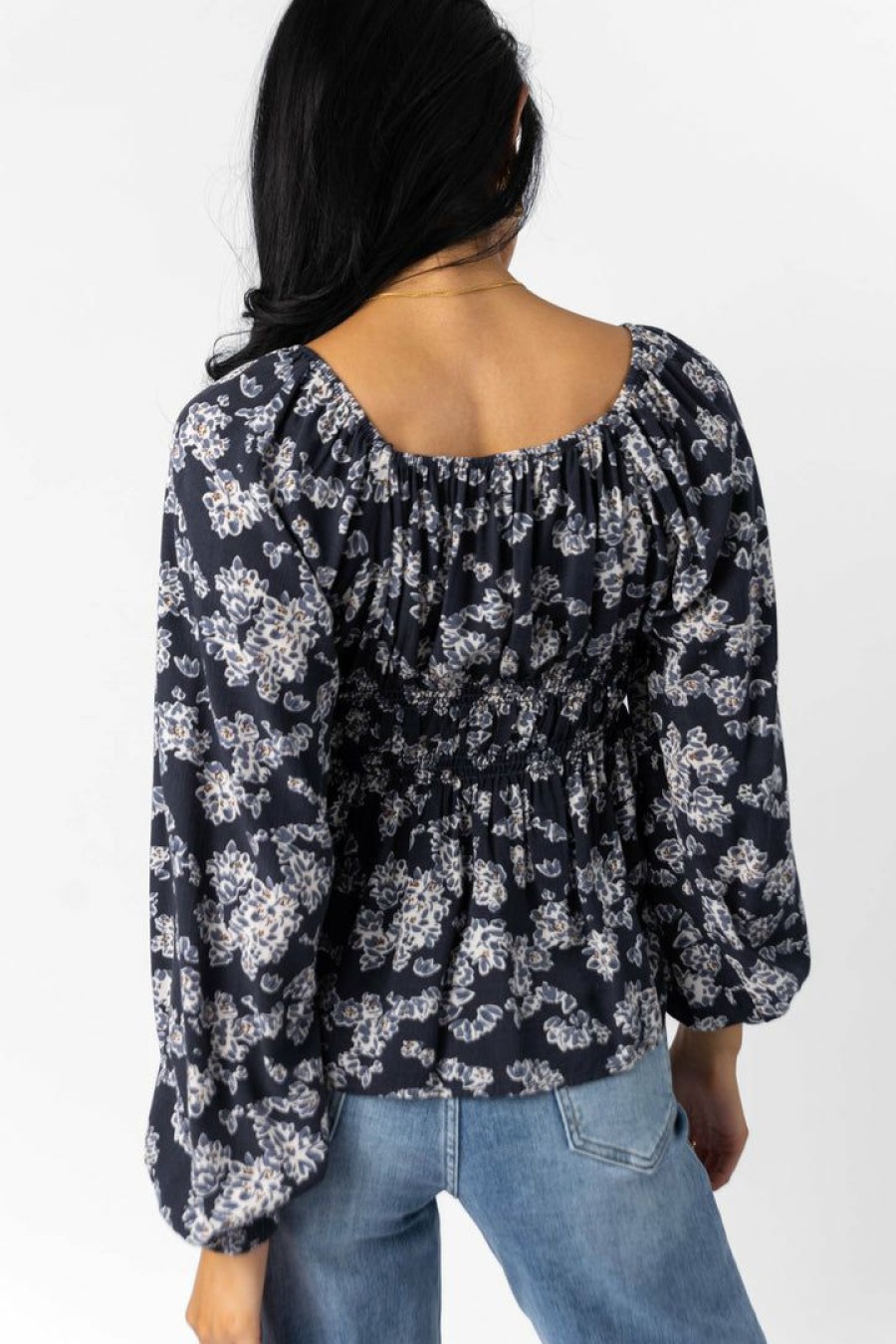 Tops * | Coupon Final Touch Collection Gala Blouse In Navy