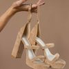 Shoes * | Hot Sale Free Soul/Miracle Mile Raelynn Heels In Shoes Beige