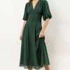 Dresses * | Best Pirce Aaron & Amber Ellie Chiffon Midi Dress In Teal