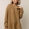 Tops * | Cheapest Be Cool Manufacture Tops Beau Knit Sweater Final Sale Brown