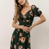 Dresses * | New Rokoko Dresses Pennie Floral Maxi Dress Final Sale Hunter Green