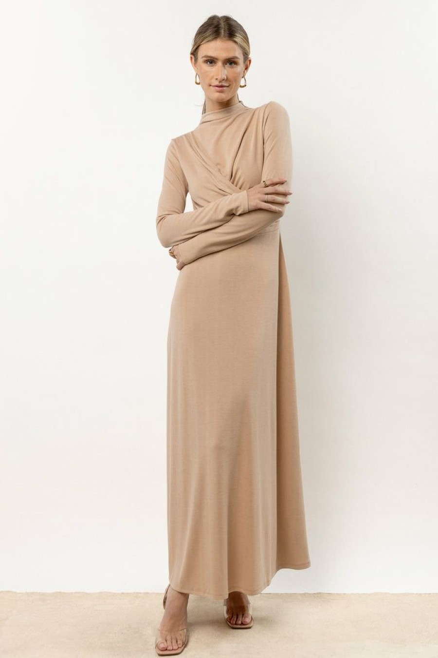 Dresses * | Flash Sale Zoe + Claire Alani Maxi Dress Tan