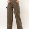 Jeans * | Cheapest Aaron & Amber Keeley Utility Pants In New Arrivals Olive