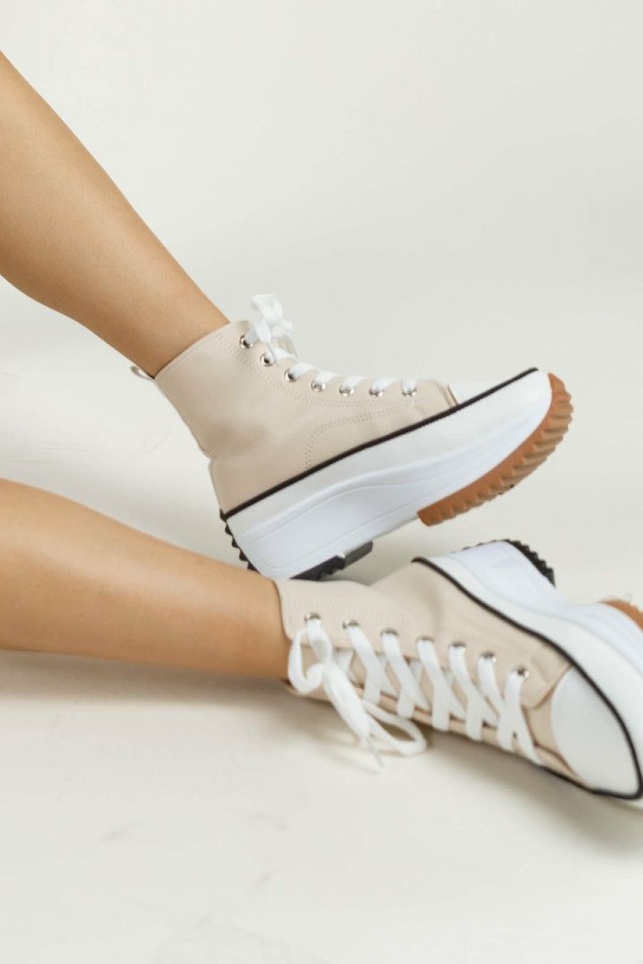 Shoes * | Deals Free Soul/Miracle Mile Kiera Platform Sneakers In Final Sale Beige