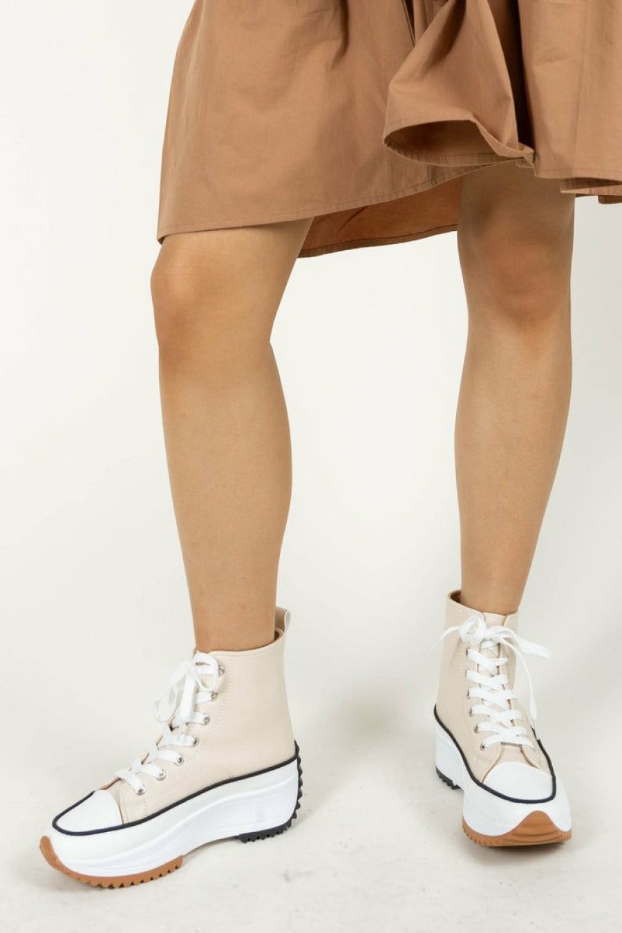 Shoes * | Deals Free Soul/Miracle Mile Kiera Platform Sneakers In Final Sale Beige